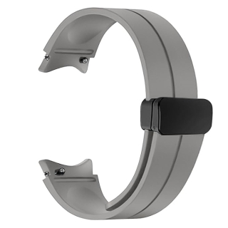 Bracelet de 20mm en Silicone Souple Avec Fermoir Magnétique pour Samsung Galaxy Watch 4&5&6 Gris