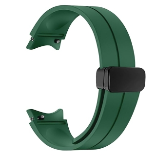 Bracelet de 20mm en Silicone Souple Avec Fermoir Magnétique pour Samsung Galaxy Watch 4&5&6 Vert