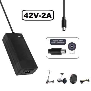 Chargeur Trottinette Électrique 42V 2A (Port du chargeur RCA (Diamètre 8mm)
