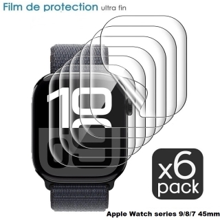 6 Films de Protection D'écran pour Apple Watch Series 9/8/7 45mm