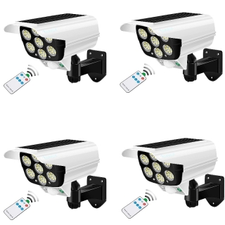 4 Projecteurs Solaire 77 LED avec détecteur de mouvement étanche 3 Modes d'éclairage