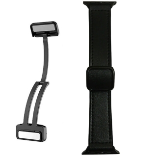 Bracelet pour Apple Watch 42 & 44 & 45 & 49mm Avec Fermoir Magnétique Noir