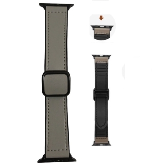 Bracelet pour Apple Watch 42 & 44 & 45 & 49mm - Avec Fermoir Magnétique - Gris