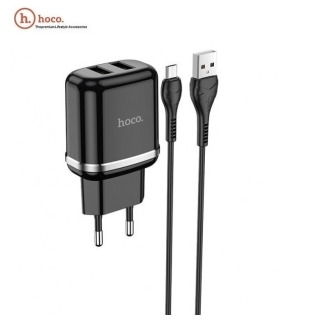 Chargeur HOCO 12 W avec 2 ports x USB et un câble Micro-Usb