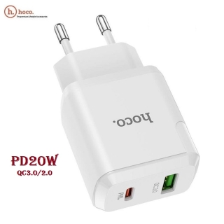 Chargeur Rapide HOCO à Double Ports USB-C PD 20W - USB-A 18W