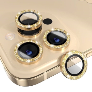 3 Protecteurs de Camera pour iPhone 13 Pro Max & iPhone 13 Pro Diamonds Gold