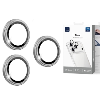 3 Protecteurs de Camera pour iPhone 17 Pro Max / 17 Pro Anti-Reflet WIWU Argent