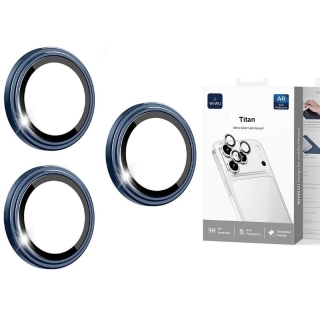 3 Protecteurs de Camera pour iPhone 17 Pro Max / 17 Pro Anti-Reflet WIWU Bleu Nuit