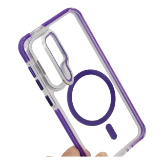 Coque MagSafe pour Samsung Galaxy S24 Avec Support Invisible - Violet