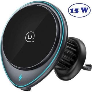 Chargeur Rapide Sans Fil 15W de voiture USAMS Fonction Support Magnétique