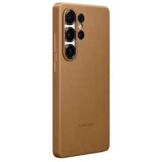 Étui en cuir véritable pour Samsung Galaxy S25 Ultra, compatible MagSafe, Marron
