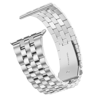 Bracelet pour Apple Watch 42/44/45/46/49mm en acier inoxydable - Fermeture à fermoir papillon - Argent