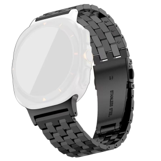 Bracelet 22 mm en Acier inoxydable pour montre connectée - Fermeture à fermoir papillon - Noir