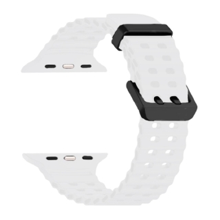 Bracelet pour Apple Watch en silicone Souple (42/44/45/49mm) - Blanc