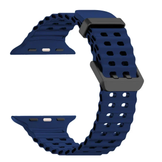 Bracelet pour Apple Watch en silicone Souple (42/44/45/49mm) - Bleu