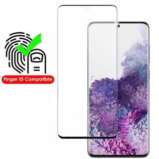 Verre Trempé incurvé pour Samsung S20 Ultra (AMC) Compatible avec les empreintes digitales