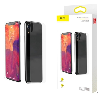 2 protections d'écran incurvées en verre trempé pour iPhone XR (avant et arrière)