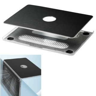 Etui Rigide pour Apple iPad Air 13.3" Coque de protection en plastique avec finition similicuir - Noir