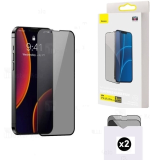 Lot de 2 Glass Fumé pour iPhone 13&13 Pro Baseus Anti-Espion, Avec Kit d'installation facile