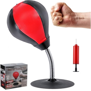 Sac de Boxe de Bureau avec Ventouse - Sac de Frappe Gonflable Anti-Stress