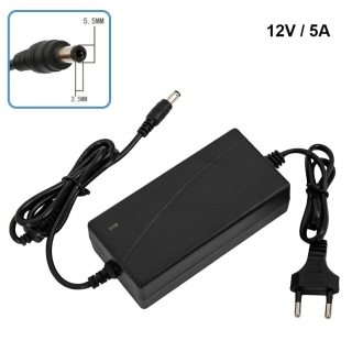 Adaptateur secteur 12V/5A avec connecteur DC standard 5.5 X 2.5 mm