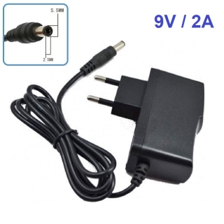 Adaptateur secteur 9V/2A avec connecteur DC standard 5.5 X 2.5 mm