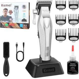 Tondeuse à Cheveux Professionnelle Rechargeable 9100RPM avec Base de chargement Sans Fil