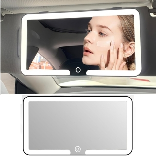 Miroir de Maquillage Lumineux pour Voiture avec 3 Modes d'éclairage et Luminosité Réglable