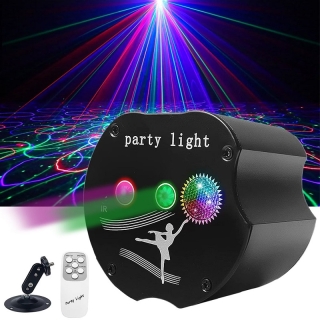 Boule Disco pour Dj, fêtes & animation de soirées avec 7 arrière-plans et 32 motifs de projection RGB