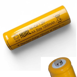 Pile Rechargeable Ni-Cd AA 1.2V 1000 mAh (Cycles de vie jusqu'à 1200 fois)