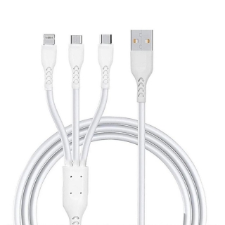 Câble de Charge Rapide 3-en-1 (Micro USB, iOS, Type-C) 3.1A