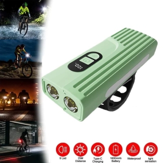 Éclairage vélo rechargeable haute luminosité avec 3 modes d'éclairage avant et 6 modes d'éclairage latéral