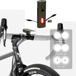 Kit d'éclairage LED 3 en 1 : éclairage pour vélo, batterie externe 3000 mAh et lampe torche ultra-lumineuse