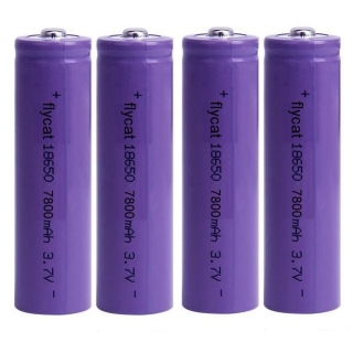 Pile Rechargeable 3.7V 18650 7800 mAh flycat ( Lot de 4)