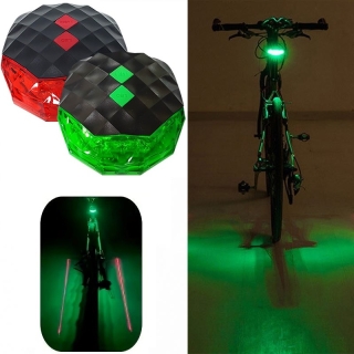 Feu arrière de vélo avec projection laser, 7 modes d'éclairage LED et 2 modes modes laser