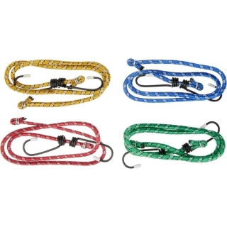Corde élastique pour bagages 1m, Gaine en tissu et crochets en acier (lot de 4 Tendeurs)