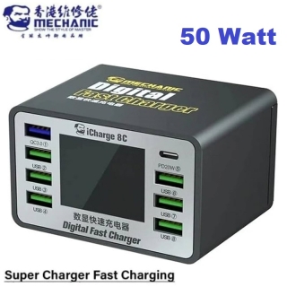 Station de Charge Rapide Numérique 50W à 8 Ports MECHANIC iCharge 8C