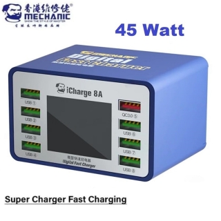 Station de charge rapide numérique 50W MECHANIC iCharge 8A Avec 8 ports de charge intelligentes