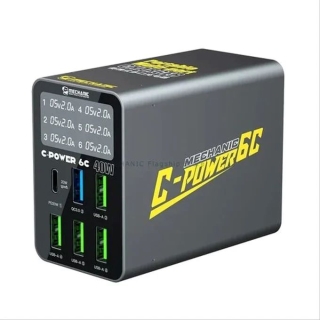Station de charge rapide numérique 40W MECHANIC C-Power 6C, Avec 6 ports de charge intelligents