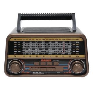 Radio portable multifonctionnelle rétro classique vintage avec Bluetooth - Gris charbon