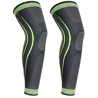 Lot de 2 genouillères de compression respirantes professionnelles pour jambe entière - Taille standard