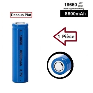 Pile Rechargeable 3.7V 18650 8800mAh Dessus Plat