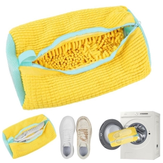 Sac de lavage de chaussures réutilisable en microfibre chenille pour machine à laver