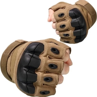 Gants Tactiques Demi Doigt Multifonctions Taille XL Beige