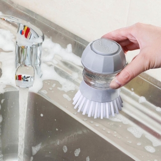 Distributeur De Savon À Vaisselle, Brosses À Récurer De Cuisine