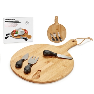 Planche à Fromage en bambou +Ustensiles