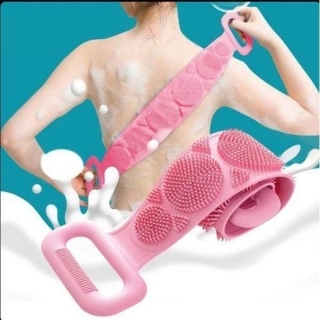 Brosse de Bain Double Face en Silicone Ceinture Exfoliante pour le Corps et le Dos