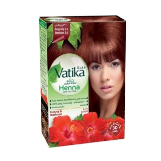 Vatika Henna Coloration Cheveux karkadè Bordeaux 3. 6 Pack de 6x10g