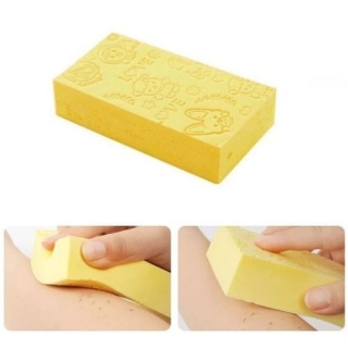 Éponge de Gommage Douce Exfoliante et Nettoyante pour le Corps Jaune