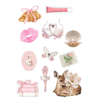 Lot de 11 stickers Pinky